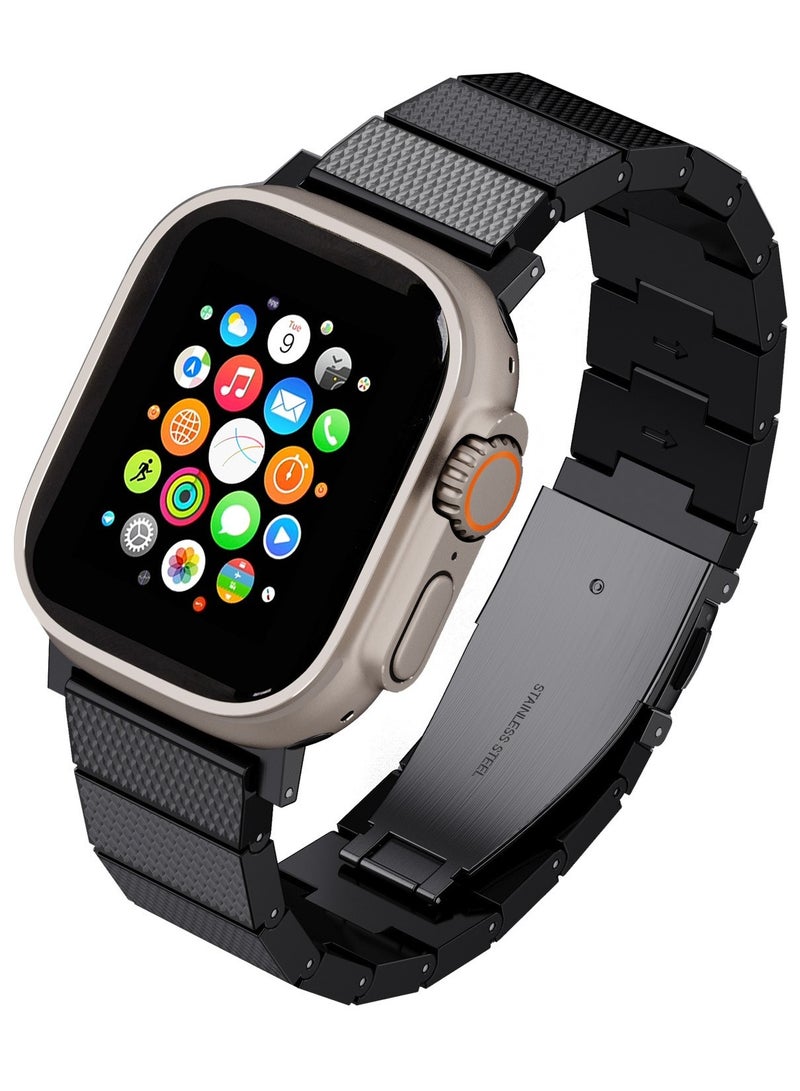 Levelo Fusion Resin Strap For Apple Watch 49MM - Black