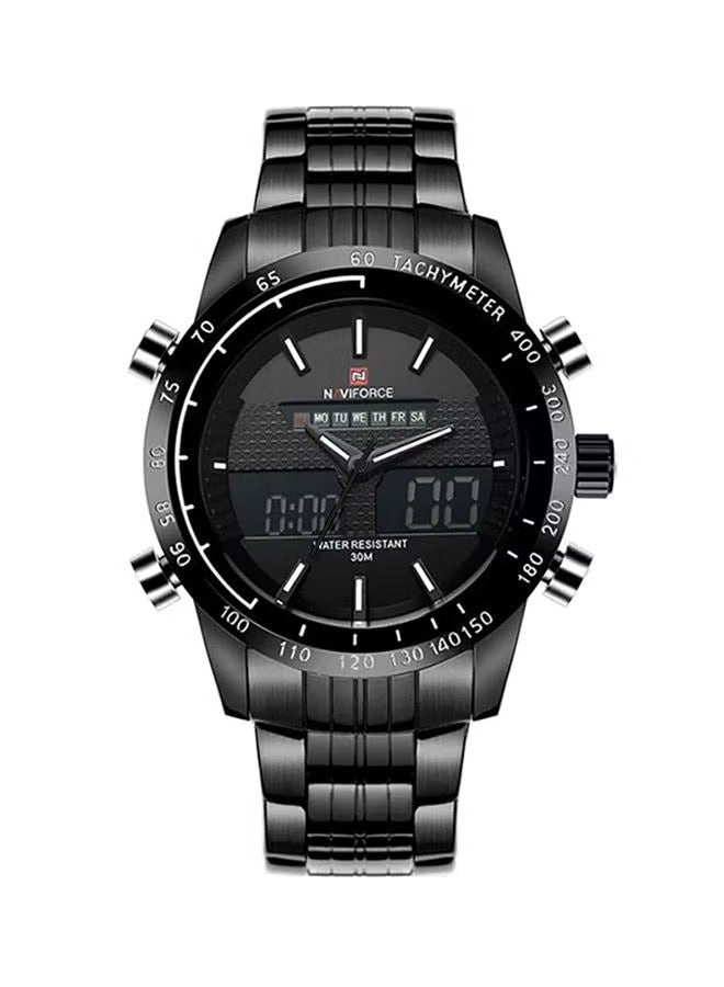 Men's Water Resistant Analog & Digital Watch NF9024 - 46 mm - Black