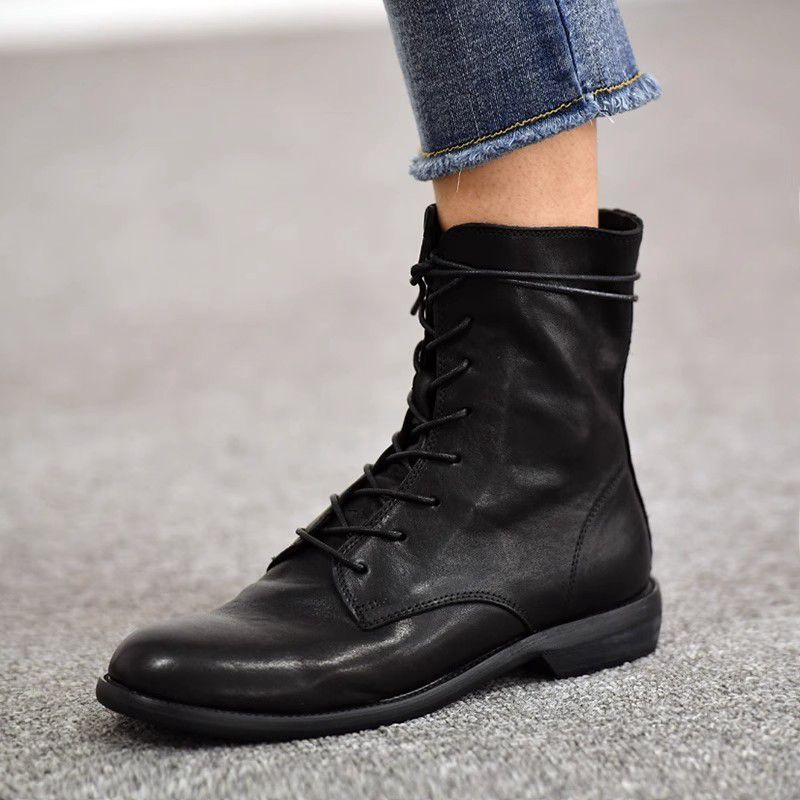 2024 Autumn Chic Lace-Up Ankle Boots for WomenBlack fleece-lined [Normal version] 10% buyers choose Black fleece-lined [Normal version] 10% buyers choose