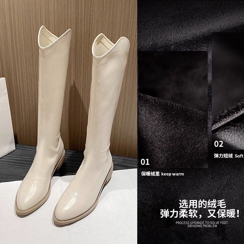 2023 Cowboy Knight Boots for WomenCreamy-white upgraded version 40 [comfortable and not tired feet]] Creamy-white upgraded version 40 [comfortable and not tired feet]]