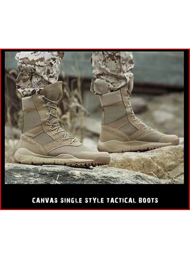 1-Pair Ultra Light Waterproof Fabric Breathable Combat Boots,Men's Outdoor Desert Boots Shoes,Mesh Light Military Fans Shoes