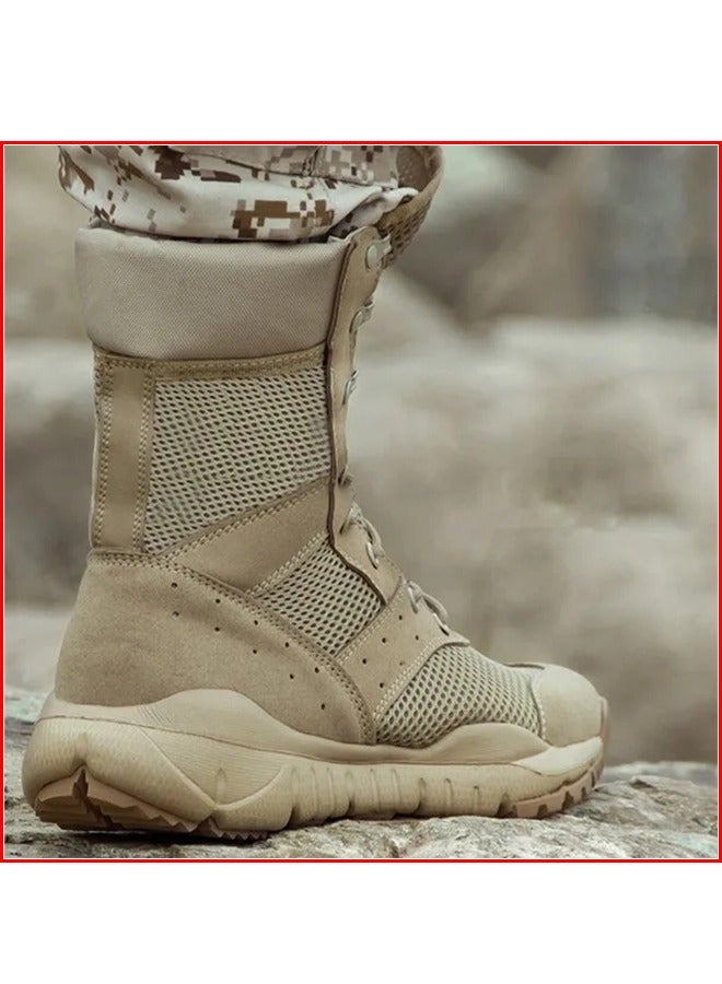 1-Pair Ultra Light Waterproof Fabric Breathable Combat Boots,Men's Outdoor Desert Boots Shoes,Mesh Light Military Fans Shoes