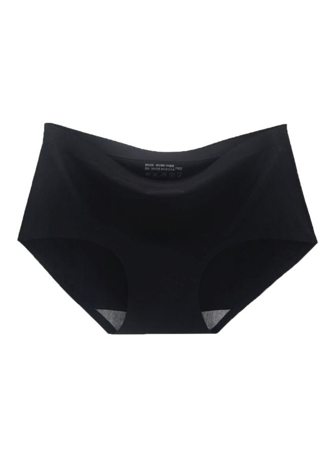 Solid Seamless Panties Black