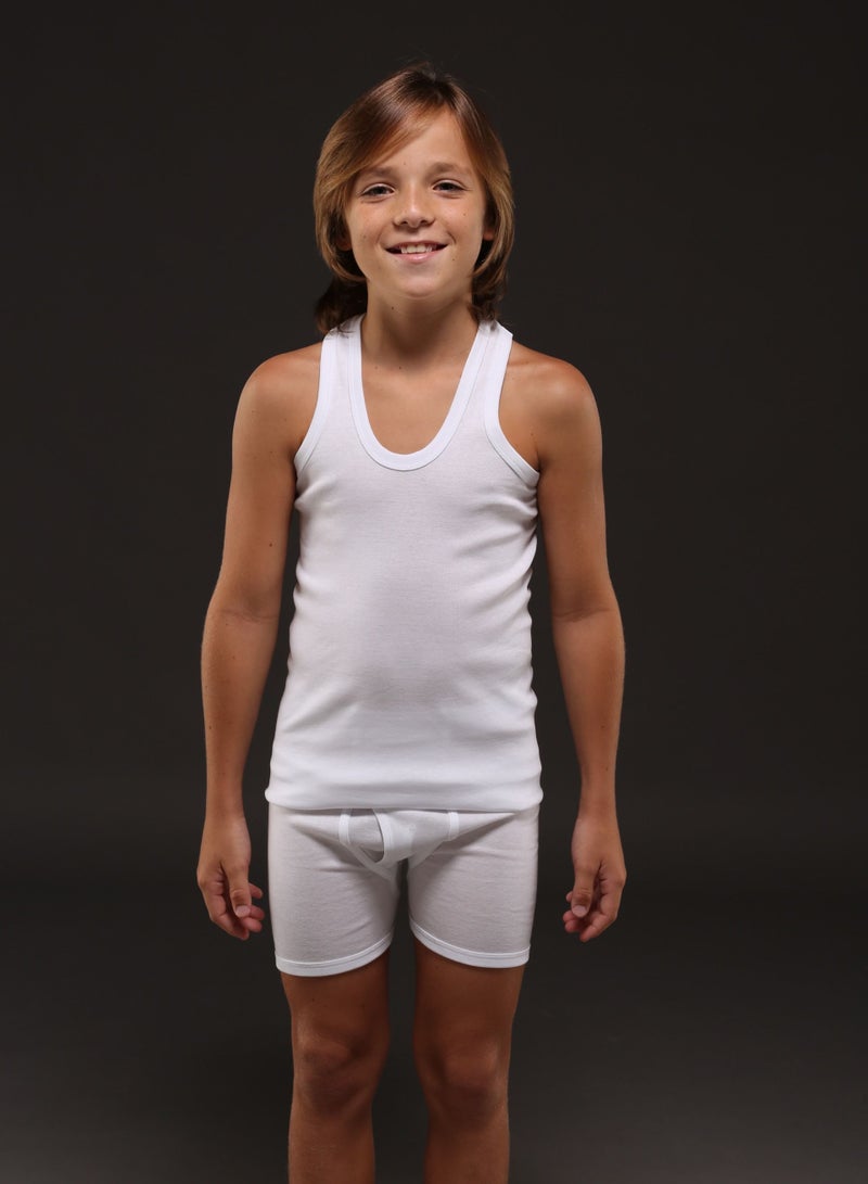 Boys Cotton white undershirt,Vest and boxer underwear set(PACK OF 12)(9-10 YEARS)