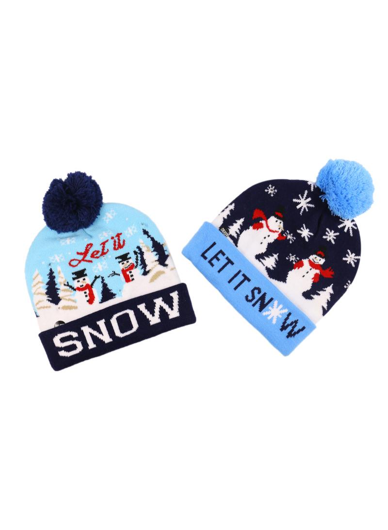 1-Pieces Snowflake Knitted Beanie Winter Outdoor Warm Decorative Hat Style C 56-60cm