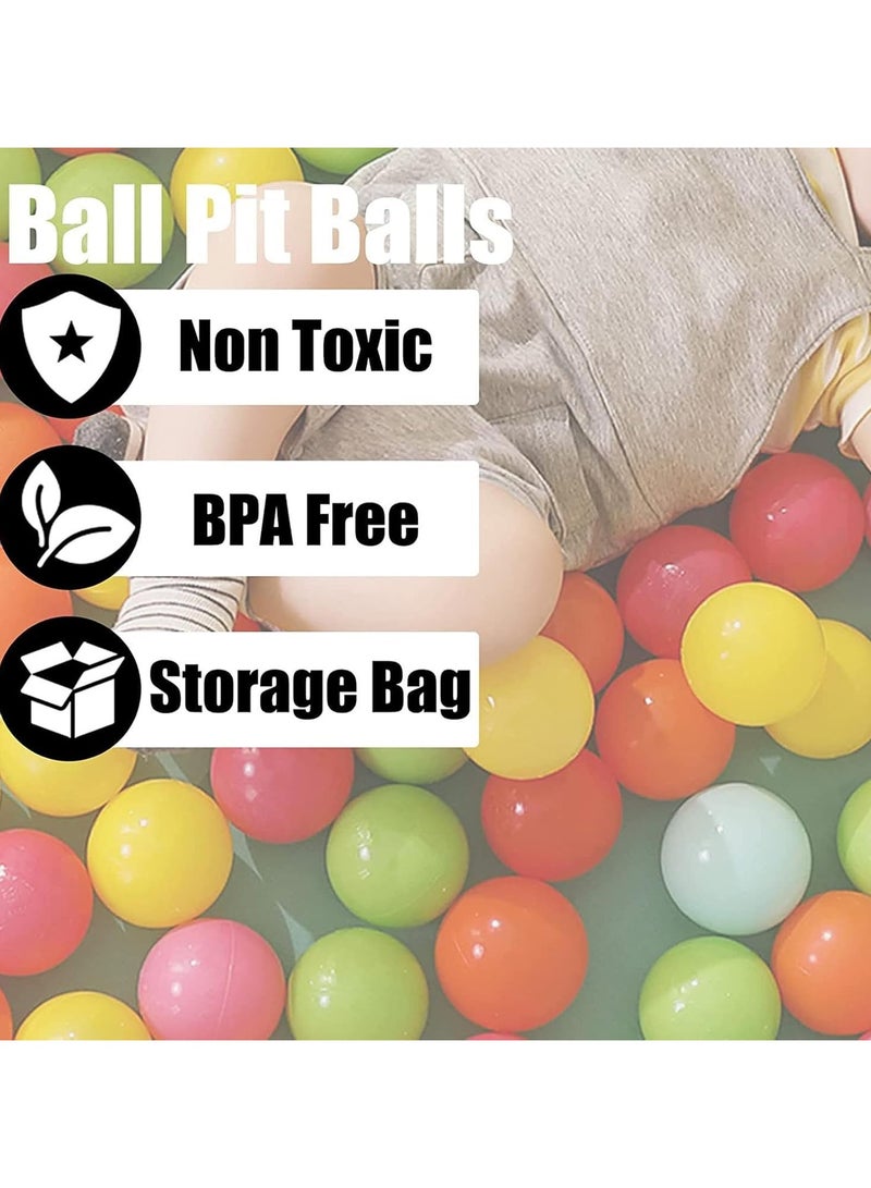 Colorful Ocean Balls,2.75 inch/7 cm Soft Balls for Ball Pit,Crush Proof Pit Balls BPA Free for Kids Toddler Play Toys Party Decoration, 100Pcs