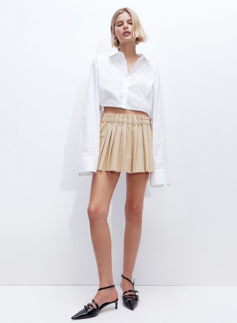 Cropped Drawstring-Detail Shirt