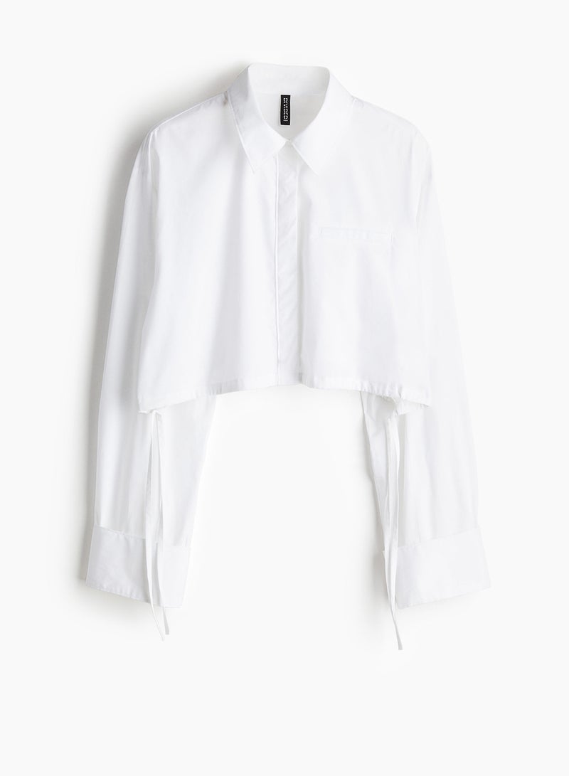 Cropped Drawstring-Detail Shirt