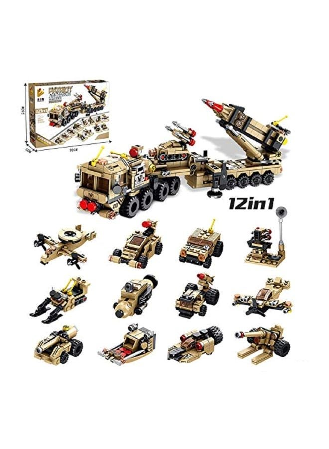 549-Piece 12 In 1 Patriot Air Defence Missile Building Block Toy Set