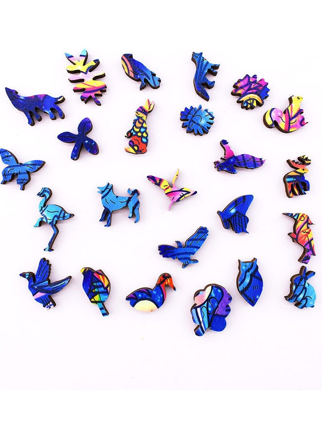 100-Piece Animal Shaped Wooden Jigsaw Puzzle