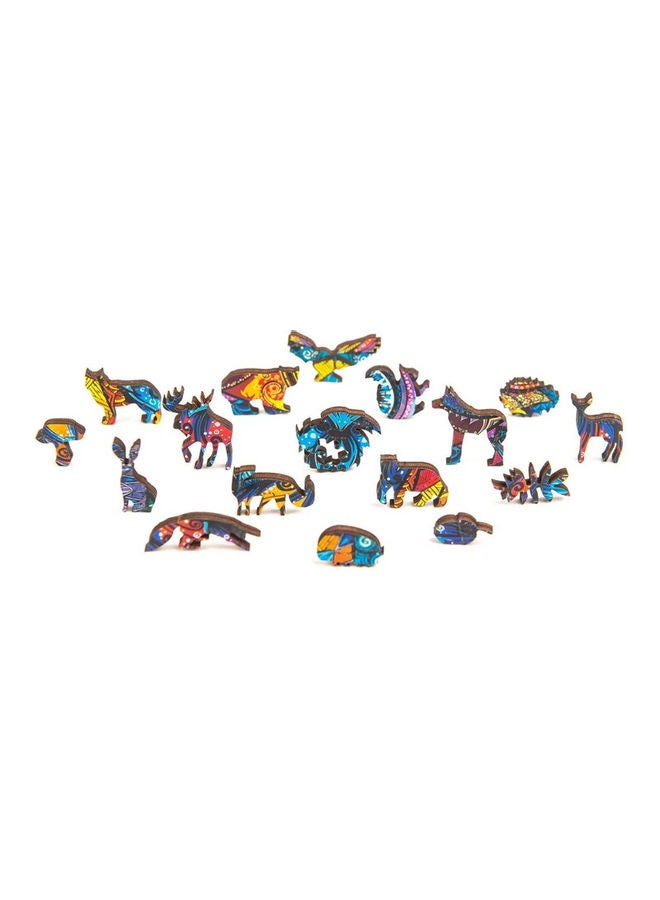 188-Piece Animal Shaped Wooden Jigsaw Puzzle