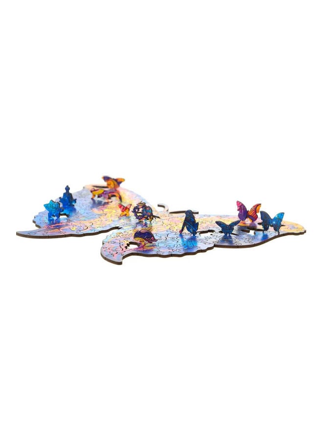 124-Piece Animal Shaped Wooden Jigsaw Puzzle