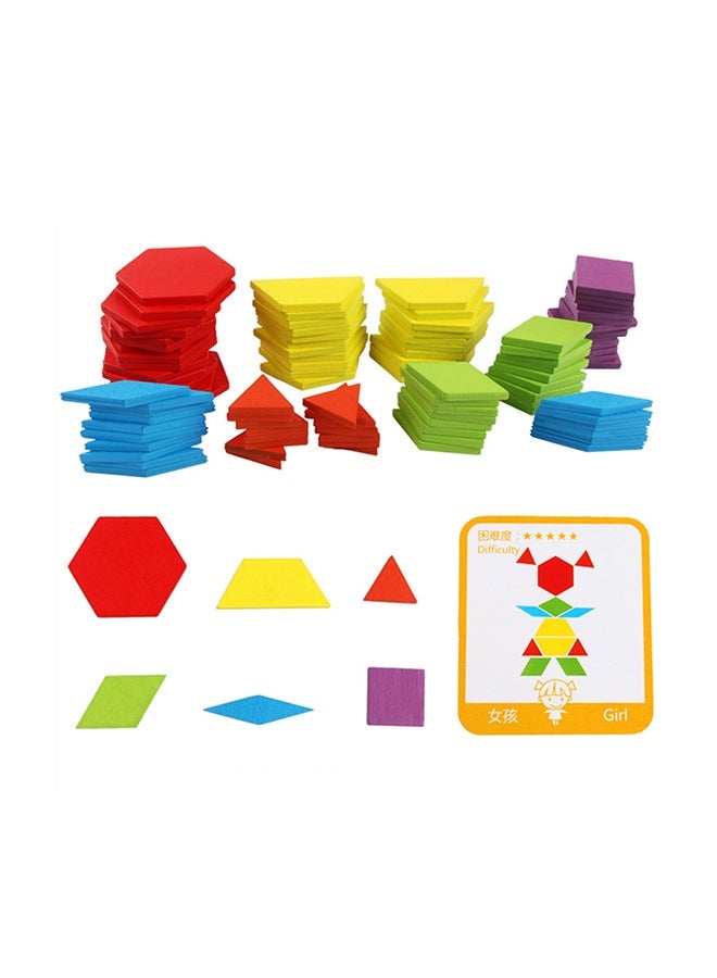 155 -Piece Wooden Pattern Blocks Set