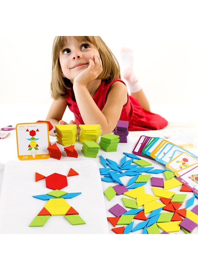 155 -Piece Wooden Pattern Blocks Set