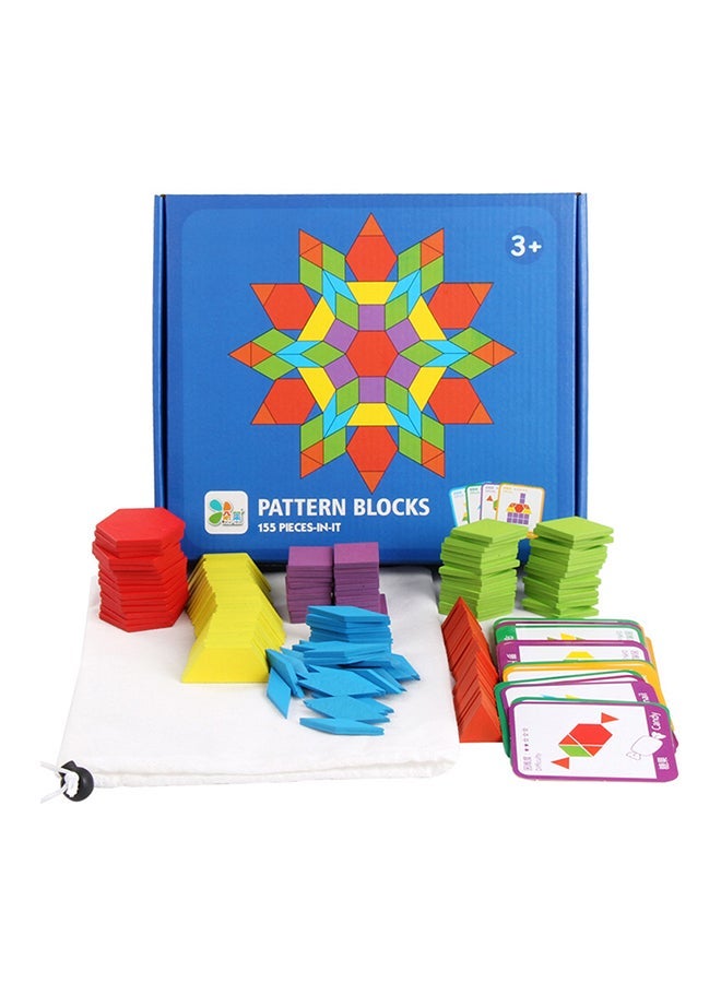 155 -Piece Wooden Pattern Blocks Set