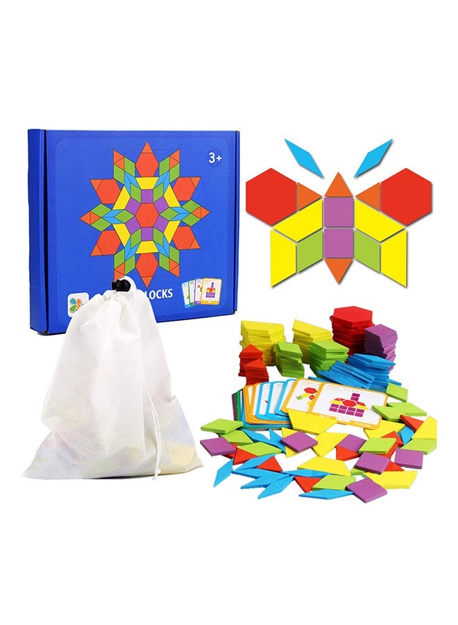 155 -Piece Wooden Pattern Blocks Set