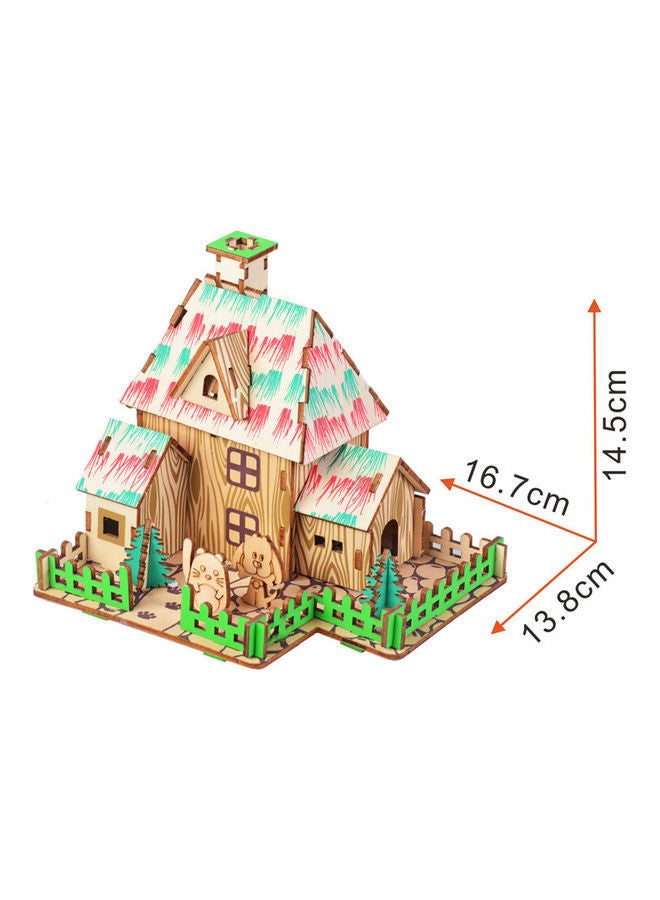 DIY 3D Wooden Wonderful Wizard Hut Puzzle 13.8x16.7x14.5cm