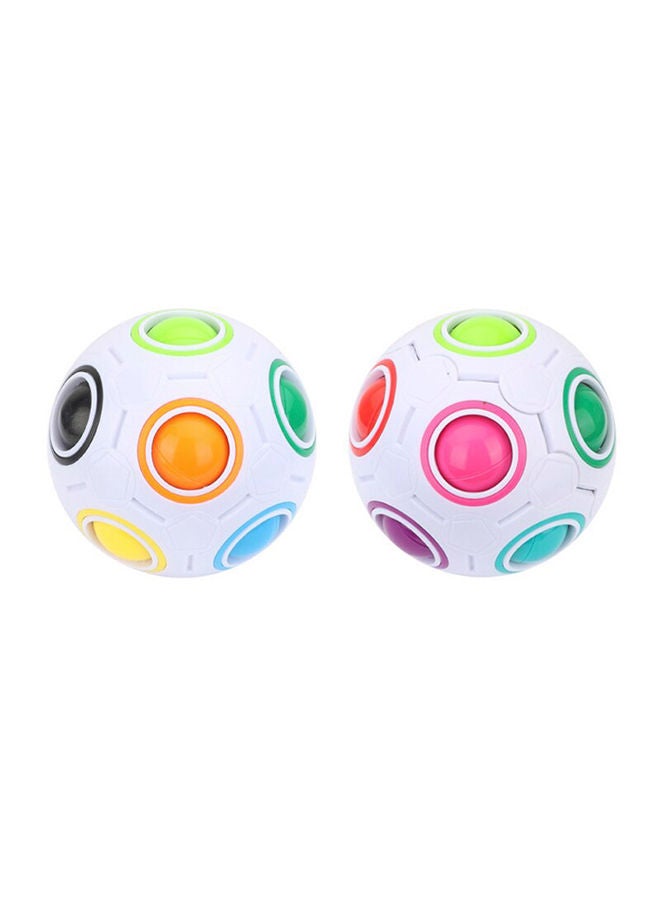 2-Piece Rainbow Football Ball Shape Magic Puzzle