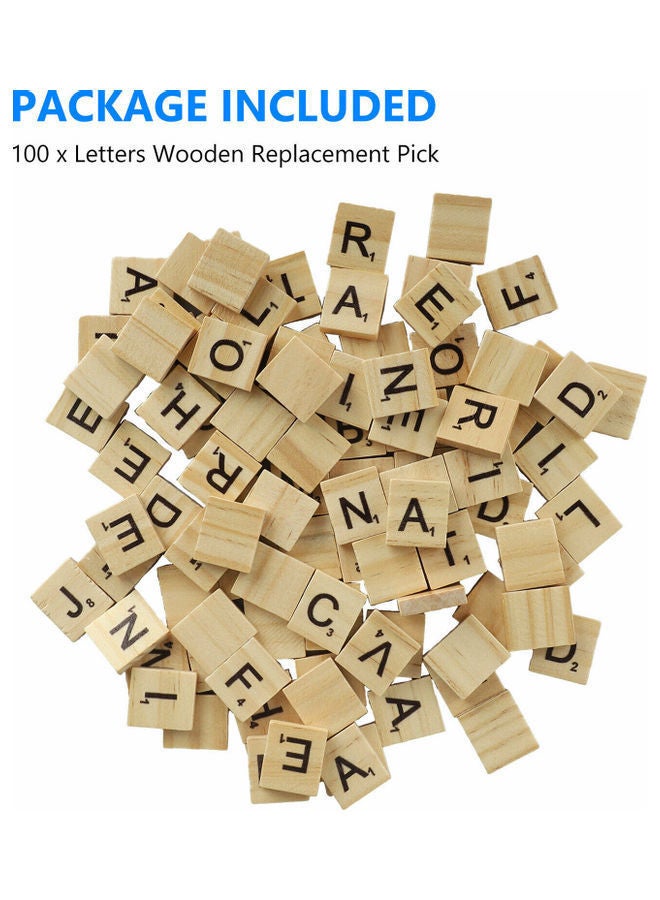 100-Piece Wooden Replaceable Board Letter Educational Toy