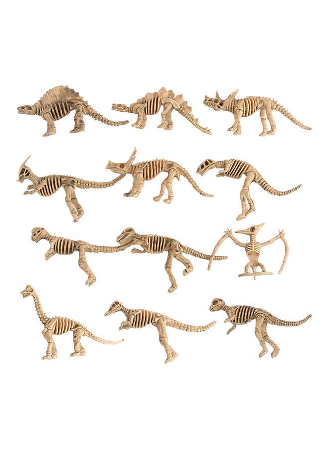 12-Piece Dinosaur Skeleton Figurine Toy Set