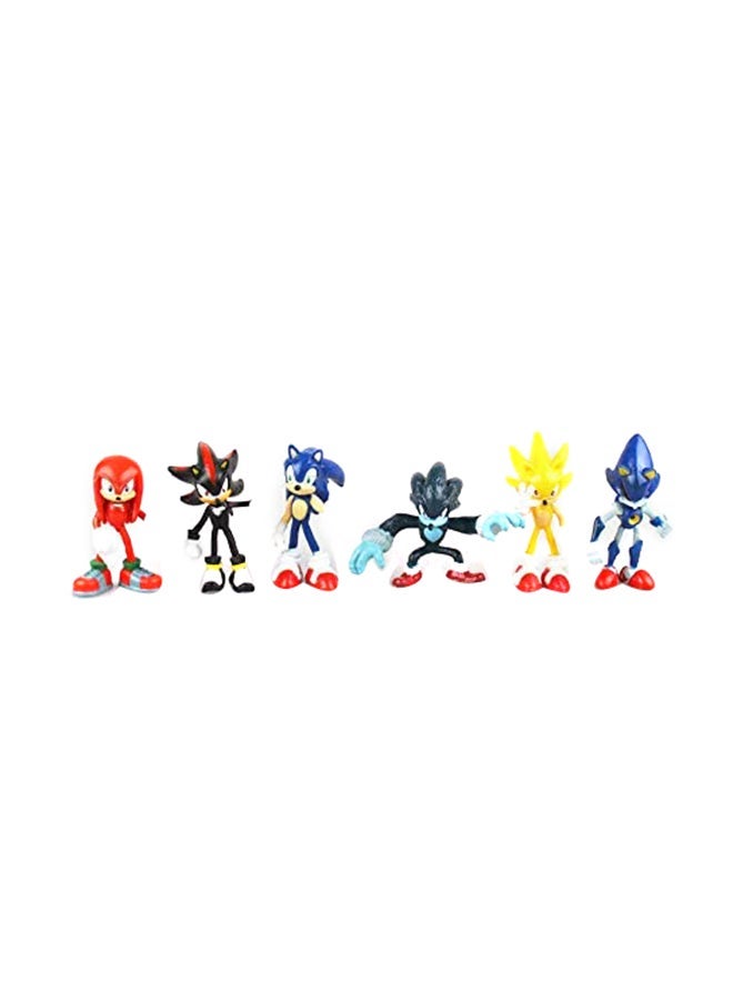 6-Piece Sonic Miniature Toy Set SM-02 2.5x2.5x7centimeter