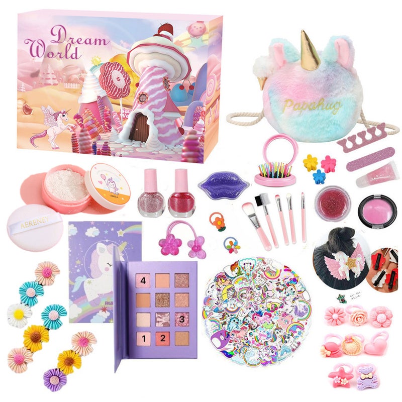 2023 Christmas Countdown Blind Box Assembled Building Blocks Decompression Jewelry Unicorn Girls Toys Gifts for Boys and Girls ST-029 makeup 55 piece set