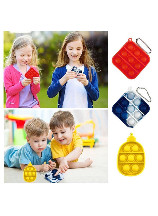 Mini Push Pop It Bubble Sensory Fidget Toy Keychain 10x10x2cm