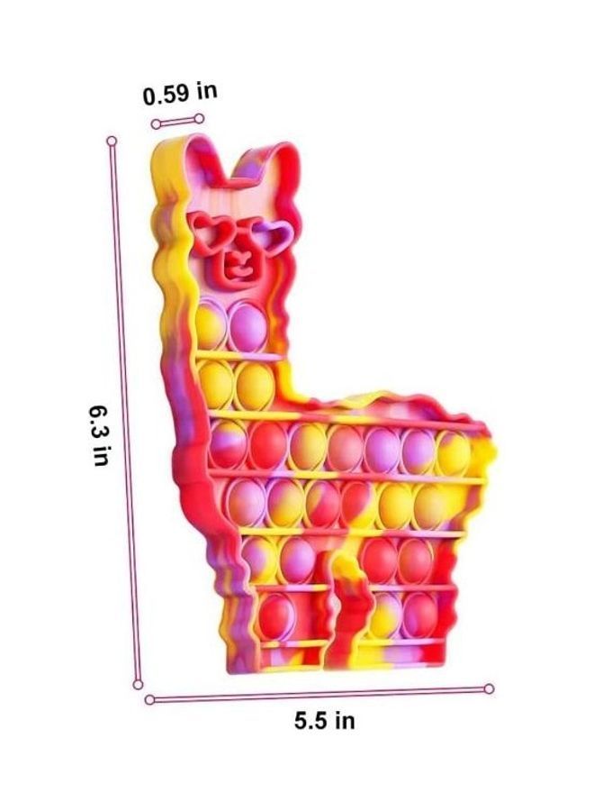 Fidget Pop Llama Silicone Bubble Sensory Anxiety Reliever decompression Squeeze Toy 6.3 X 5.5 0.59inch
