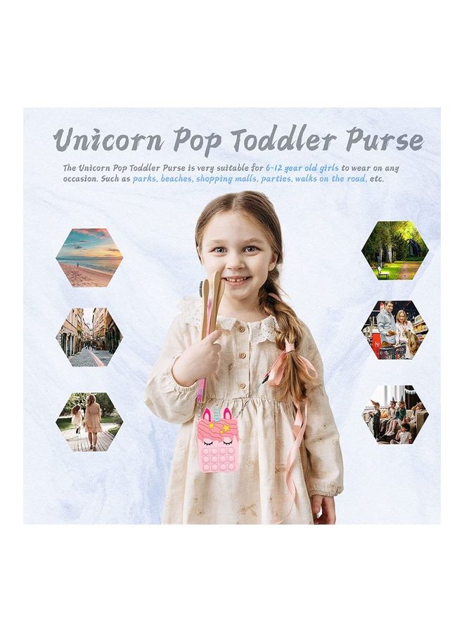 Mini Unicorn Small Cross Body Purse Fidget Poppers Toy 8.5x3.5x13.5cm