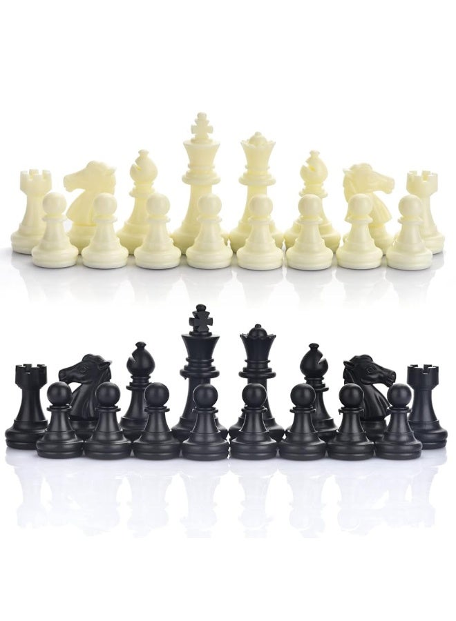 Chess Pieces Only, Magnetic Plastic Chessman Set for Replacement of Missing Pieces, Include Storage Bag (1.96â€ King - Small)