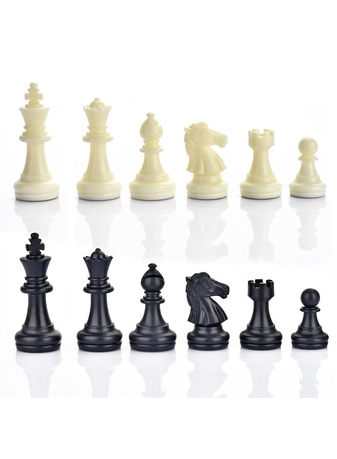 Chess Pieces Only, Magnetic Plastic Chessman Set for Replacement of Missing Pieces, Include Storage Bag (1.96â€ King - Small)