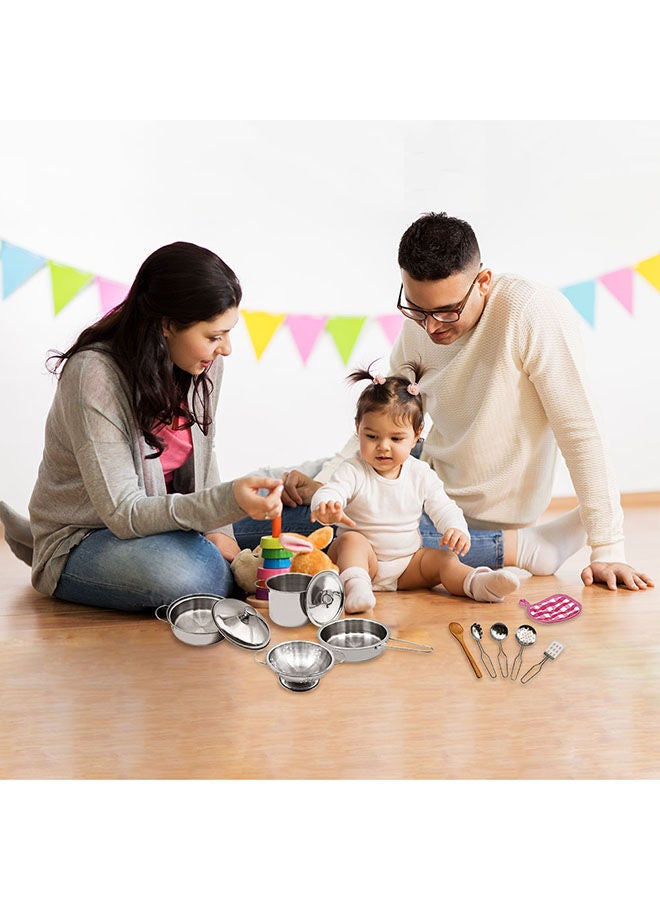 12-Piece Stainless Steel Kitchen Toy Set