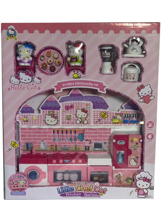 Little Chef Cat Mini Kitchen Toys And Accessories Playset