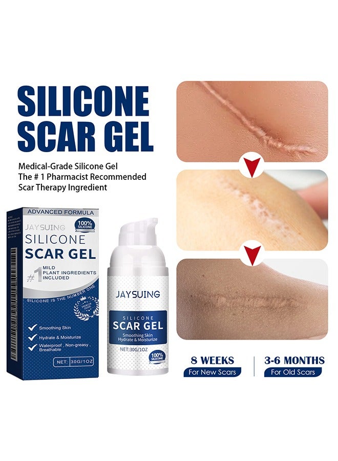 Silicone Scar Gel ,Scar Removal,Scar Treatment, Scar Removal Cream for C-Section, Stretch Marks, Acne, Surgery, Effective for Both Old and New Scars 30g