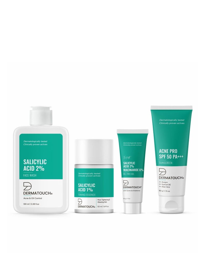 DERMATOUCH Acne & Pores Combat Kit | For Anti-acne & Pore-refining | For Clear & Protected Skin | For Both Men & Women | For All Skin Types