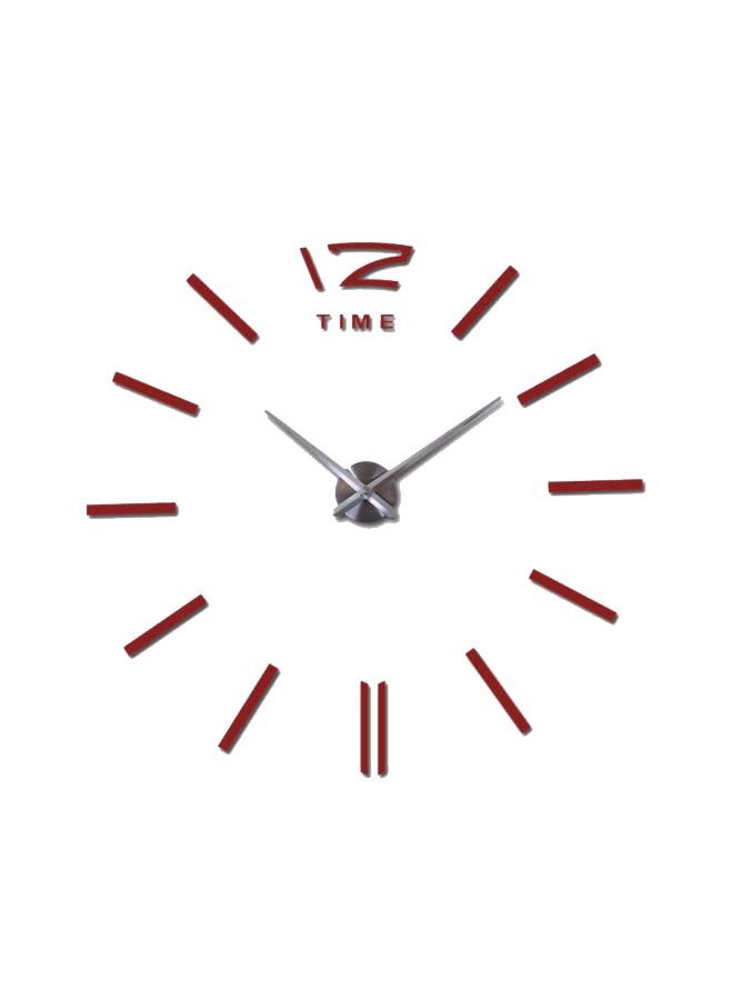 DIY Nordic Style Wall Clock Red/Silver 15x10x4.5cm