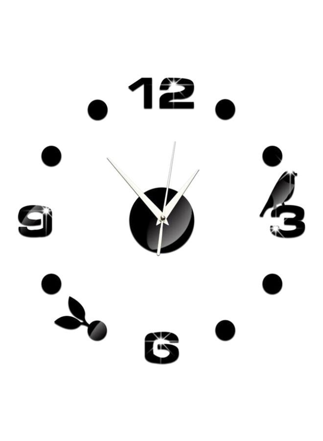DIY Bean Sprouts And Bird Designed Wall Clock Black 43x43cm
