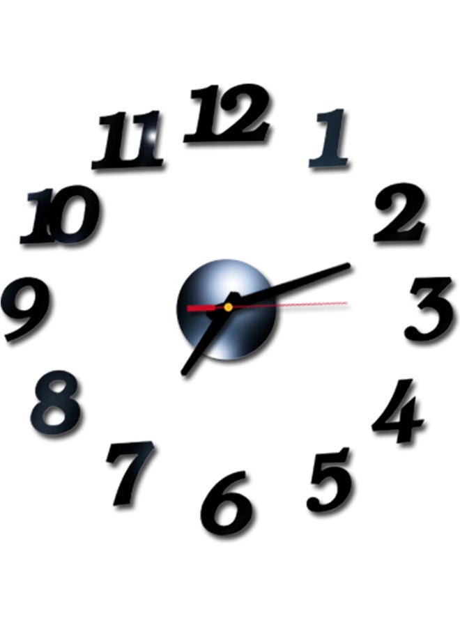 Decorative Modern Design Frameless Wall Clock Black 15.00 x 4.00 10.00cm