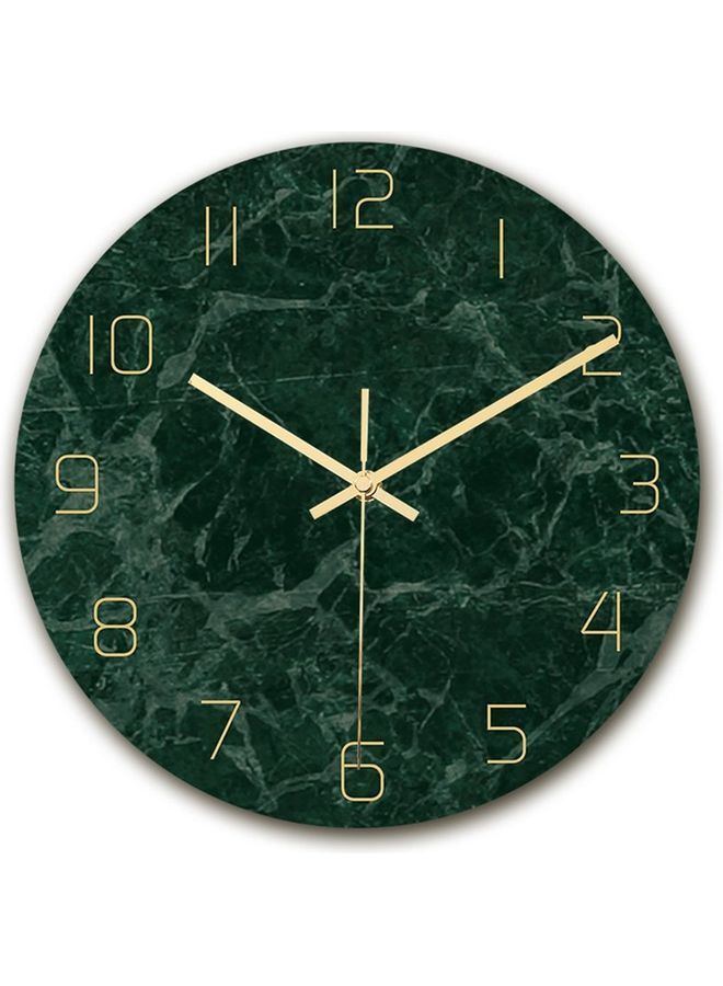 Marble Texture Wall Clock Dark Green