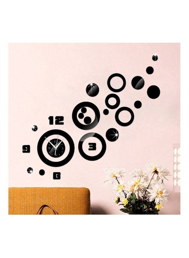 3D Decorative Wall Clock Black/White