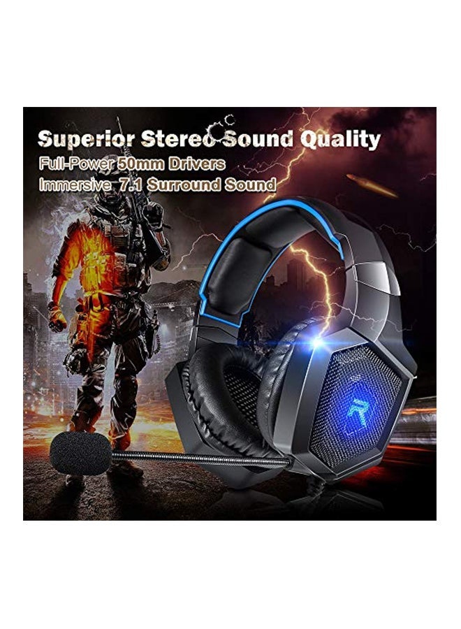 Wired Stereo Over-Ear Gaming Headphones With Mic