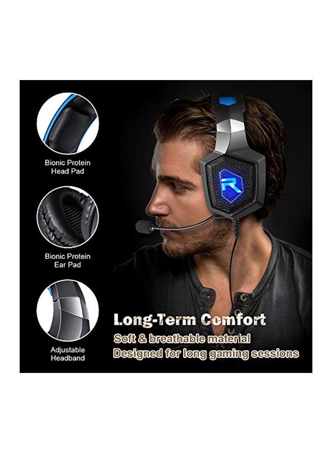 Wired Stereo Over-Ear Gaming Headphones With Mic