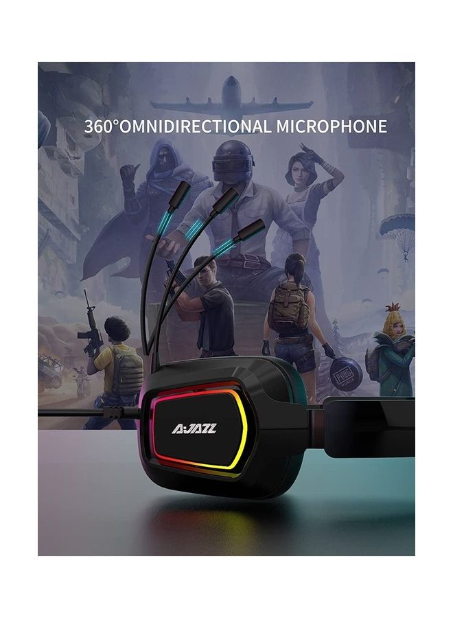 USB 7.1 Surround Sound Headset with RGB Lighting and Telescopic Microphone