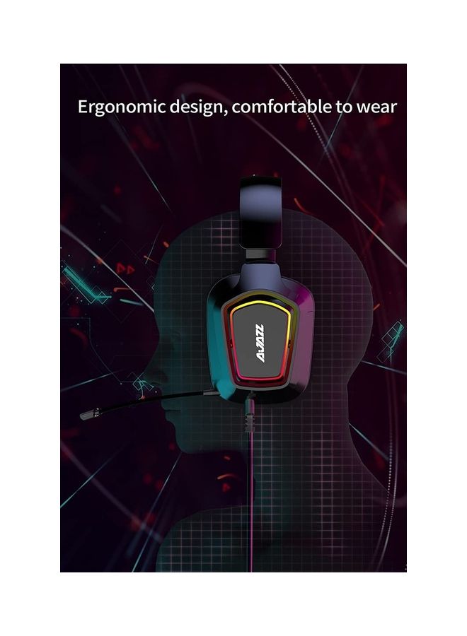 USB 7.1 Surround Sound Headset with RGB Lighting and Telescopic Microphone