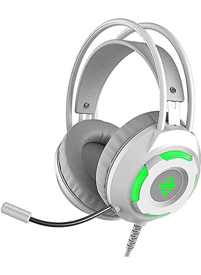 AX120 Luminous Headset 3.5mm Audio USB Connector 50mm Surround Bass Sound Music Headphone Omnidirectional Microphone Soft Breathable Earmuffs Earphones for Computer Office Gaming