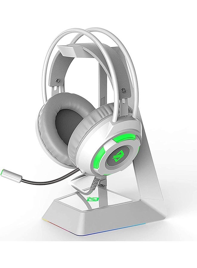 AX120 Luminous Headset 3.5mm Audio USB Connector 50mm Surround Bass Sound Music Headphone Omnidirectional Microphone Soft Breathable Earmuffs Earphones for Computer Office Gaming