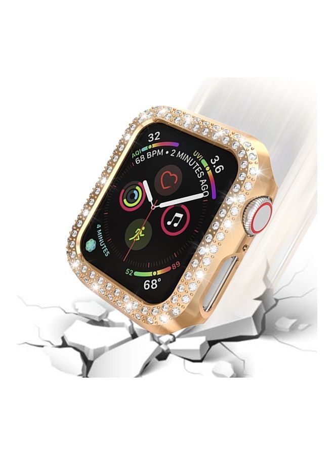 For Apple Watch Series 5 And 4 Double Row Diamonds PC Protective Case