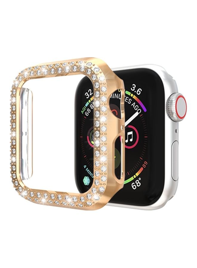 For Apple Watch Series 5 And 4 Double Row Diamonds PC Protective Case