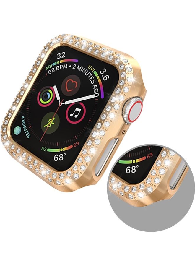 For Apple Watch Series 3, 2 And 1 Double Row Diamonds PC Protective Case