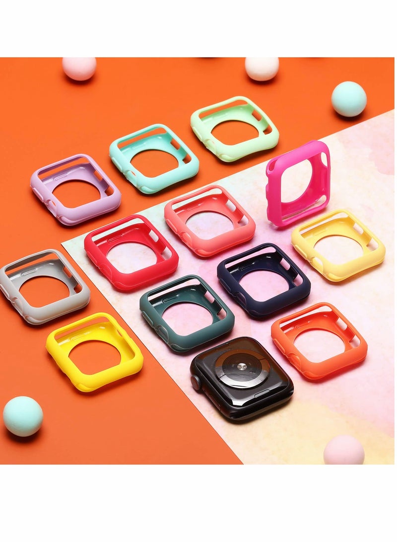 16 Pieces Watch Case for Apple Watch, Soft TPU Protective Anti-Scratch Silicone Protector Soft Flexible TPU Thin Lightweight Bumper Cover for Smartwatch Series SE/6/5/4 (40 mm)